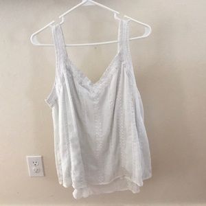 Sheer embroidered tank with lining